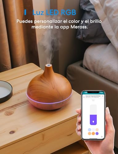 Meross Smart Aroma Diffuser with App Control, WiFi Humidifier Compatible with Apple Home, Alexa and Google Home, Programmable Function, Voice Control and Remote Control, 400ml