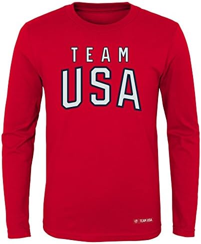 Olympics Team Usa Adult Men "Team Usa Arch" Long sleeve Tee, Large, Red
