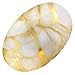Red Pomegranate 3000-1 Thassos Oval Serving Bowl, One Size, White/Gold