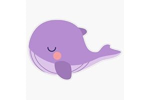 VISION GRAPHICS Tinytan Purple Whale Plush Sticker Bumper Sticker Vinyl Decal 5"