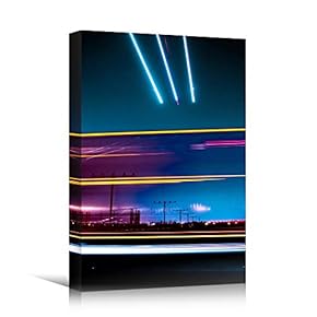 signwin Canvas Wall Art Road Lights Cityscape Colorful...