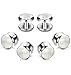 LOYALLOOK 8pcs Mens Silver Tone Mother of Pearl Shell Round Cufflinks and Shirt Stud Set Tuxedo Shirts Business Wedding