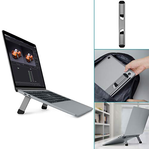 Laptop Stand,ANKCE Aluminum Invisible Lightweight Laptop Computer Stand, Ergonomic Adhesive Notebook Laptop Holder, Compatible with Laptop,MacBook, iPad, Tablet (Patented)（Gray）