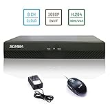 SUNBA 1080P HD ONVIF NVR 8CH H.264 Network Camera Digital Video Recorder (NVR-F2008PL) - No Hard Drive