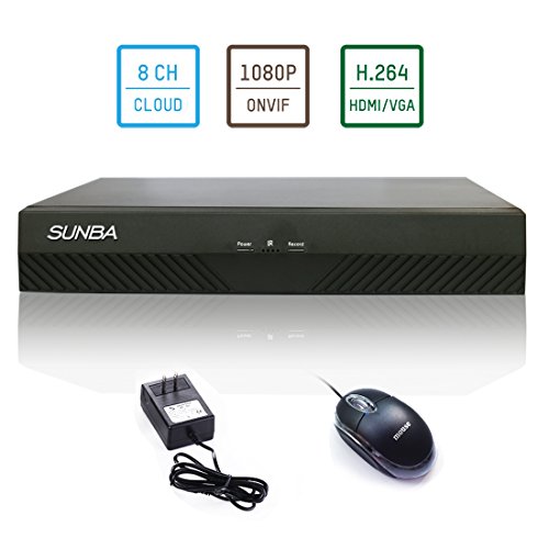 SUNBA 1080P HD ONVIF NVR 8CH H.264 Network Camera Digital Video Recorder (NVR-F2008PL) - No Hard Drive