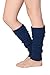 Isadora Paccini Women's Ribbed Knit Leg Warmers, One Size, LW15, blue