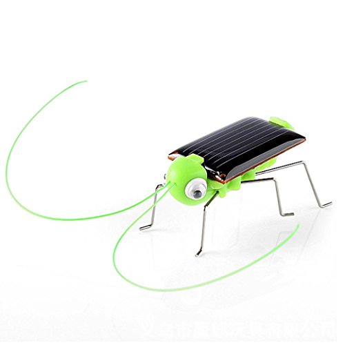 Quartly Solar Power Educational Energy Grasshopper Toys Gadget Kid Gift Novelty Solar Powered Fake Insects Animals Simulation Model Toy (A) - Thumbnail 2