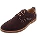 DADAWEN Men's Classic Suede Leather Oxford Dress Shoes Business Casual Shoes Brown US Size 12