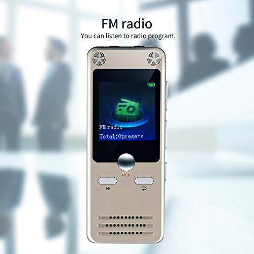 Digital Voice Recorder 8GB Voice Activated Recorder Dictaphone with MP3 Player, 1536Kbps Noise Reduction Audio Microphone for Lectures, USB, Rechargeable, Meetings, Interviews