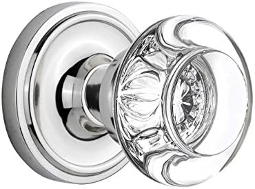 Single Dummy Classic Rose w/ Round Clear Crystal Knob in Bright Chrome (NW-712298)