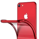 RANVOO iPhone 8 Case, iPhone 7 Case, Clear Soft Slim Fit Thin Case with Premium Flexible Chrome Bumper and Transparent TPU Back Plate Gel Cover for Apple iPhone 8 / iPhone 7 (Crystal Red)