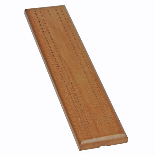 Competition Cribbage Set - Solid Oak Wood Sprint 2 Track Board with Metal Pegs