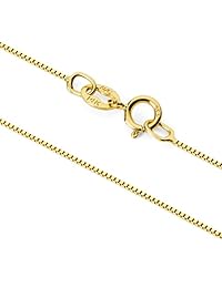 14K Solid White or Yellow Gold Pendant Necklace   Round Cut Cubic Zirconia Solitaire   16 Inch or 18 Inch Box Link Chain   With Gift Box