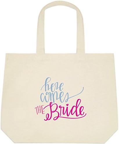 Here Comes The Bride Wedding Bride Tote Bag (Large-White)