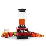Klarstein Herakles 5G Prof. Powermixer Retro Standmixer Universal Smoothie Maker für Säfte, Eis, Cocktails und Shakes (1500W, 2 Liter , 40.000 U/Min, 6 Edelstahl-Messer, Touchpad, inkl. Mix-Behälter) rot