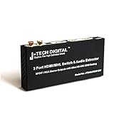 J-Tech Digital &reg; HDMI 1.4 Switch Switcher Box Selector 3 In 1 Out HDMI Audio Extractor Splitter with Optical SPDIF & RCA L/R Audio Out & Remote Control Supports ARC, MHL, Ultra HD, Full 3D, 4kx2k, 1080P (Support Apple TV 4Gen)