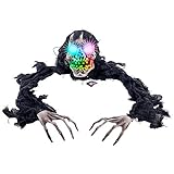 Halloween Haunters Skeleton Zombie Grim Reaper Groundbreaker Multi-Color Flashing Skull Lights Prop Decoration - Life-Size Glowing Spooky Skull - Haunted House Graveyard, Cemetery, Tombstone, Entryway