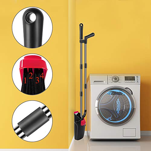 image for Been5le Extendable Broom and Dustpan Set, Self-Cleaning with Dust Pan 