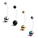Ruifan 4PCS Pregnancy Sport Maternity Flexible Bioplast Belly Navel Button Ring Retainer 14G 1 1/2Inch (38mm) - Mix Color