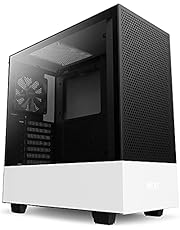 NZXT H510 Flow - CA-H52FW-01 - Compact ATX Mid-Tower PC Gaming Case - Perforated Front Panel - Tempered Glass Side Panel - Cable Management System - Water-Cooling Ready - White/Black