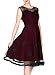 Miusol Women's Retro Floral Lace Slim Evening Cocktail Party Dress (Medium, Wine)