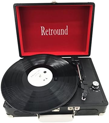 SW196B Portable Nostalgic Three-Speed Vinyl Turntable Player with Built-In Stereo Speakers (Black) Promotion:buy turntable to send needle