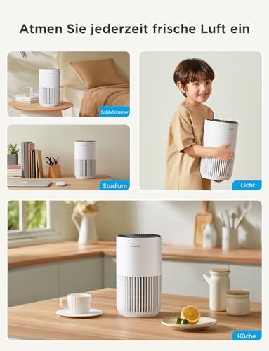 GoveeLife Mini Air Purifier for Bedroom, HEPA Smart Filter, Alexa Control for Pet Hair, Odors, Pollen and Smoke, with 3 Speeds, 2 Modes, Timer and Home Scent