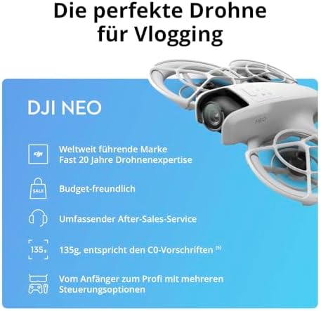 Neo Motion Fly More Combo – Mini Drohne mit Kamera 4K UHD Für Erwachsene, 135g, Follow-Me, Handstart, Motivverfolgung, QuickShots, Integrierter Propellerschutz, C0, mit RC Motion 3 und 3 Akkus