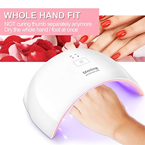 Nail Dryer UV Nail Lamp Fast Drying Gel Nail Polish light LED Nail Lamp Shellac UV Light Gel Nail Polish Dryer Curing Lamp Shellac Light Lamp 24W with 2 Timer Setting Auto Infrared Sensor