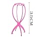 Dansee Wig Stand Folding Stand for All Wigs and Hats,Collapsible Holder and Dryer for Wigs Hats and Caps 3Pcs Packed(pink)