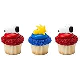 Peanuts Snoopy and Woodstock Cupcake Rings 24 pack Party Favors