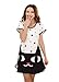 Icibgoods Womens Summer Cartoon Moon with Cat Print Dress Black