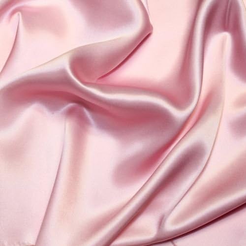 100% Pure Silk Charmeuse Fabric 45" Dressmaking Sewing Assorted Colors Solid Color BTY (Pink)