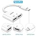 Xbrn Dual Ports Adapter Splitter, 2 in 1 Headphone Jack Aux Audio & Charger Adapter Cable Connector Compactible for Ip7/ 7 Plus/ 8/Plus/X (Support Calling + Sync + Music Control + Charge)