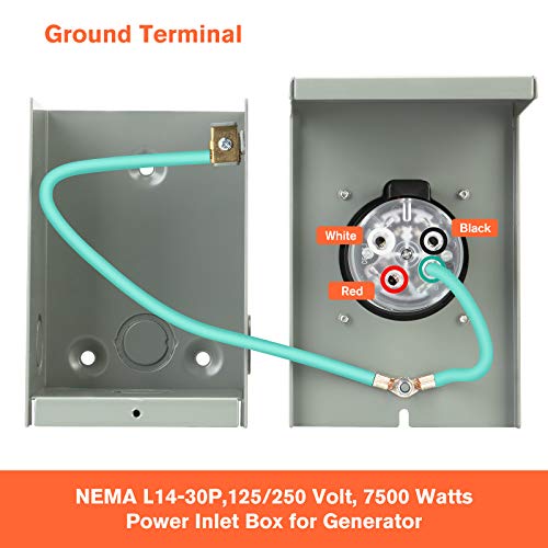 WELLUCK 30 Amp Generator Power Inlet Box, NEMA 3R Power Inlet Box With