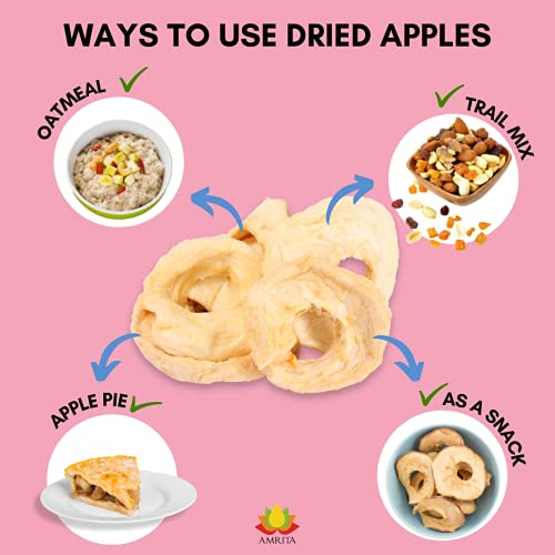 Amrita Dried Apples Rings 8 oz , No Added Sugar, Naturally Sweet