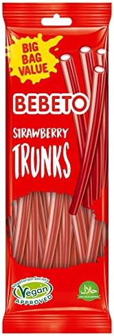 Bebeto Strawberry Trunks Pencil Sweets Delicious Vegan Sweets Made With Real Fruit Juice Halal Certified Amazon Co Uk Grocery