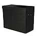 Double Folding Laundry Basket, Black - Collapsible Laundry Bin for Toys - Bedroom Organizer - Foldable Bin with Large Capacity. Adult and Kids Room Decor