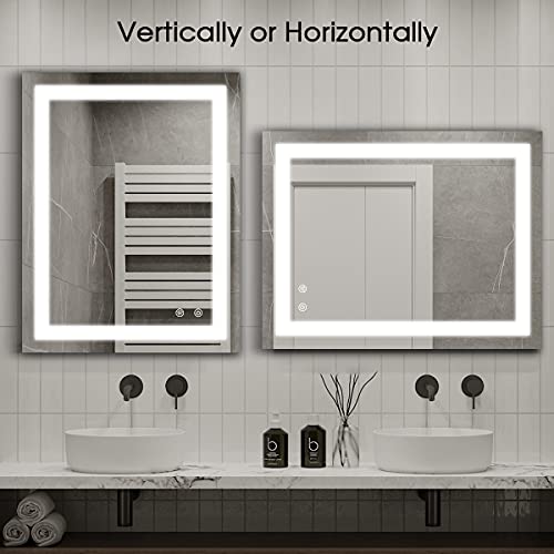 IOWVOE 28 x 36 Inch LED Mirror Bathroom Vanity Mirror for Wall AntiFog