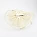 FeiYu Crafts Penny Mesh Hat Fascinator with Mesh Ribbons and Ivory Feathers