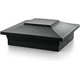Classy Caps 6x6 Aluminum Post Cap - fits 5"x5", 5.5"x5.5" &amp; 6"x6" Deck &amp; Fence Posts - Cast Aluminum - Heavy Duty (Black)