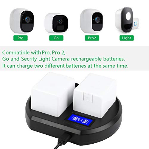 Snado Charging Station Compatible Arlo Rechargable Batteries, LCD