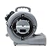CFM Pro Air Mover Carpet Floor Dryer 3 Speed 1/3 HP Blower Fan with 2 GFCI Outlets - Stackable - Grey - Industrial Water Flood Damage Restoration