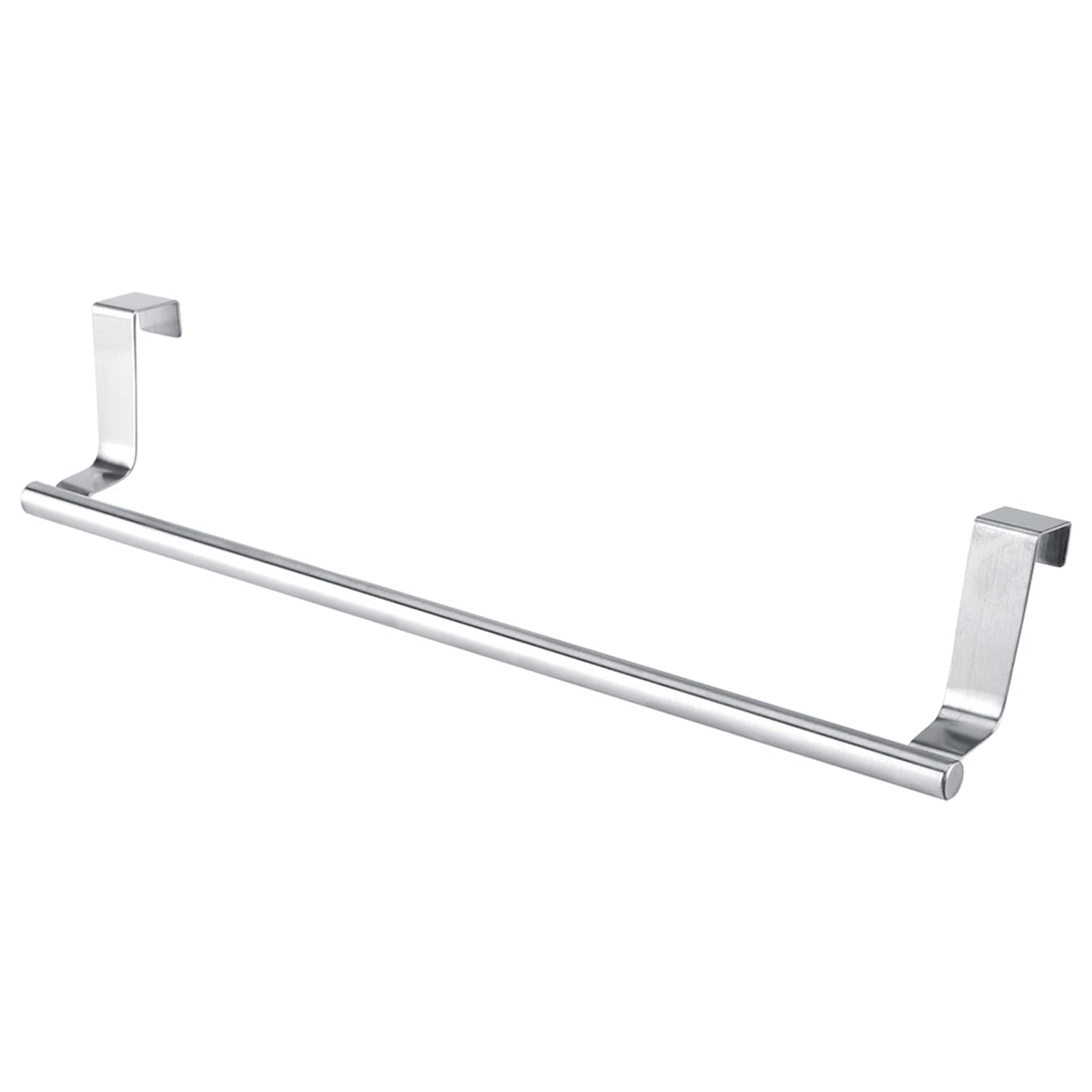 Stainless Steel Cabinet Drawer Towel Hanging Rack Over Door Hanger Storage Scarf Hooks for Kitchen Bathroom (36cm/14.2”)