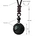 OK-STORE Natural Obsidian Man and Lady Fashion Necklace Pendant
