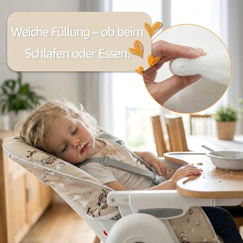 High Chair Cover - Comfortable Baby Seat Cushion Cushions and Covers for Children's Chairs with Stable Waterproof Coating Oeko-Tex Leaves Certificate