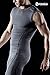 Tesla TM-R15-GRKZ_Large Men's R Neck Sleeveless Muscle Tank Dry Compression Baselayer R15