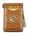 Palm West Leather Minimalist Leather Money Clip Wallet with RFID - Medal (Natural Ostrich Print Leather, 12 Gauge Medallion)