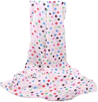 Sweet Polka Dots Chiffon Shawl Scarf Wrap (White)