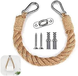 Rope Toilet Roll & Towel Holder - Jute Rope Bathroom Accessories for Rustic, Farmhouse, and Coastal Decor
